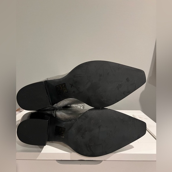 Jeffrey Campbell Dagget Western Silver Metallic Cowboy Boots Free People New - Picture 8 of 8